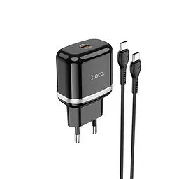 Адаптер зарядний пристрій HOCO Type-C to Type-C - Victorious single port charger set N24 чорний набір - мініатюра 2