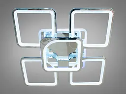 Люстра стельова LED Diasha 8060/4+1HR, 150W, 4100K, сріблястий метал, сучасний стиль для вітальні - мініатюра 2