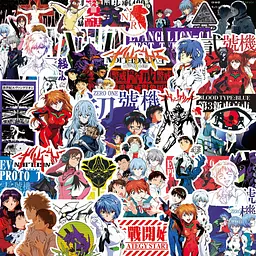 Стікерпак Євангеліон Набір наклейок GeekLand Evangelion 75 штук