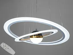 Стельова люстра LED Diasha 2391-600+400WH, 85W, 4675 лм, білий, сучасний стиль для низьких стель