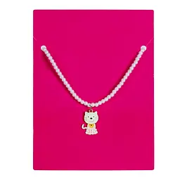 Намисто Lukky Fashion перлинне з підвіскою у вигляді котика (T24641) - мініатюра 2