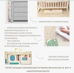 Дитячий двосторонній складаний килимок Poppet Лісові мешканці та Добрі сусіди, 150х180 см (PP008-150) - мініатюра 12