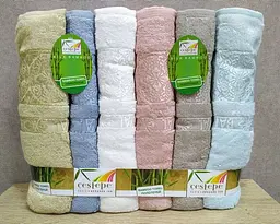 Набір бамбукових махрових турецьких рушників Cestepe 6 штук Bamboo Royal 70х140 - мініатюра 3