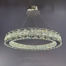 Люстра Linisoln 7896-600 метал, кришталь LED 50Вт 10-12 кв. м, пульт керування dimmer, висота 120-50 см, ширина 60 см - мініатюра 2