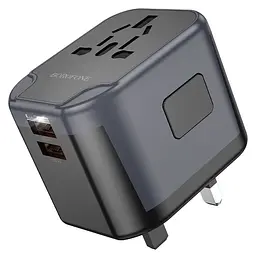 Мережевий зарядний пристрій Borofone BAC13 Leader 3-port PD20W(1C2A) universal conversion charger чорний - мініатюра 3