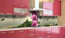 Вініловий кухонний фартух Happy Pocket Таїланд наклейка для кухні квіти скелі Море Зелений 60х200 см Z181427 - мініатюра 2