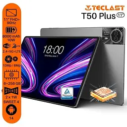 Планшет Teclast T50 Plus 11" 6ГБ 256ГБ LTE 8000мАгод Android сірий - мініатюра 3