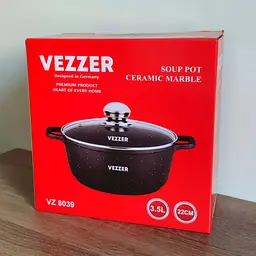 Каструля Vezzer з кришкою 22 см 3.5 л чорна (VZ8039) - мініатюра 8