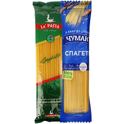 Набір: макаронні вироби La Pasta Спагеті 400 г + макаронні вироби Чумак Спагеті 400 г