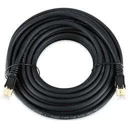 Патч-корд литий VEGGIEG, CCA, SSTP, RJ45, Cat.8, 8m, чорний