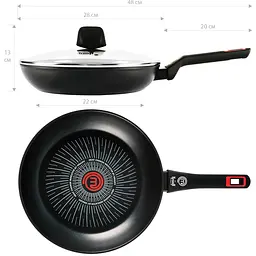 Сковорода Krauff MasterChef алюмінієва з кришкою Ø28 см (25-45-295) - мініатюра 10