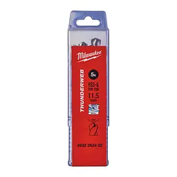 Свердло по металу THUNDERWEB HSS-G MILWAUKEE DIN338, діаметр 11,5x142х94мм, (5шт), пластикова коробка