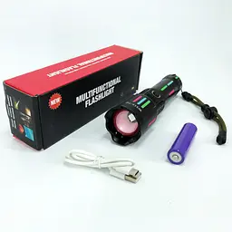 Ручний ліхтар W515-TG zoom + LCD + Type-C + PowerBank + 1х18650 (26650) 5 режимів - мініатюра 8