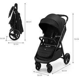 Прогулянковий візочок Kinderkraft Rine Classic Black чорний (00-00305205) - мініатюра 9