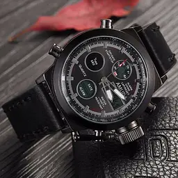 Наручний чоловічий годинник AMST Watch / Армійський чоловічий годинник з підсвіткою вологостійкий - мініатюра 3