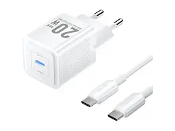 Мережевий зарядний пристрій Vention GaN Charger PD3.0, QC3.0 20 W Type-C cable White (TZ-FEPW0-EU-01)