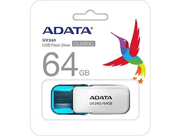 USB флеш накопичувач ADATA 64 GB UV240 USB 2.0 White (AUV240-64G-RWH) - мініатюра 3
