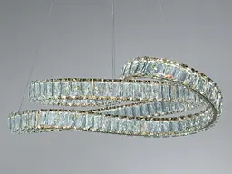 Елегантна підвісна LED-люстра для залу Diasha D8816/600G, золото, 85W, 4675 lm - мініатюра 4