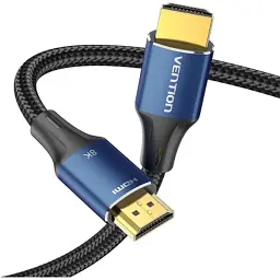 Кабель мультимедійний HDMI M to HDMI M 2.0m 8K60Hz cotton braided blue Vention (ALGLH) - мініатюра 4