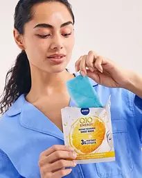 Тканинна маска для обличчя Nivea Q10 Energy з вітаміном C 1 шт. - мініатюра 4
