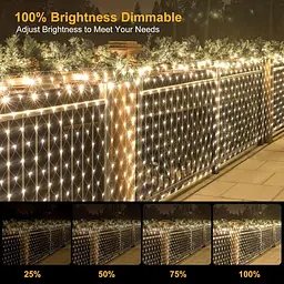 6X2M 300LEDs Великі сітчасті вогні на відкритому повітрі для кущів Підключення, на відкритому повітрі сітка Сітчасте світло - мініатюра 3