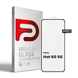 Захисне скло на Infinix Hot 60 5G з олеофобним покриттям, Pro, повне проклеювання, антистатичний і пиловідштовхуючий шар, 9H, самоклеючеся, 2.5D, на весь екран, антистатичний клей, ArmorStandart (ARM87300)