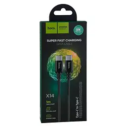 Кабель Hoco X14 Double speed 60W charging data cable Type-C to Type-C ( L-1M ) Black - мініатюра 2