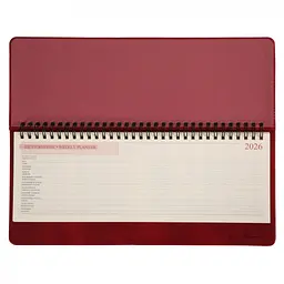 Планінг щотижневик настільний 30 х 14 см Leo Planner датований 2026 Persona бордовий 128 сторінок (252656) - мініатюра 4