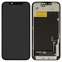 Дисплей для iPhone 13, чорний, з рамкою, ., (OLED), YK OEM hard