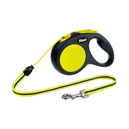 Повідець-рулетка Flexi з тросом New Neon M 5 м / 20 кг жовтий
