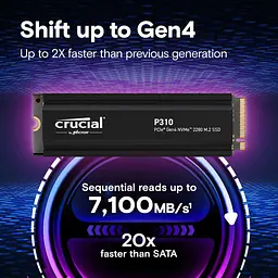 Накопичувач SSD Crucial m.2 NVMe 2TB P310 PCIe 4.0 (CT2000P310SSD5) - мініатюра 3