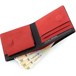 Портмоне Магніт, чорний з червоним GRANDE PELLE 11х9х2.5 см acs0032096 - мініатюра 6