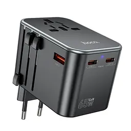 Зарядний пристрій Hoco AC17 USB/ 2 PD Type-C 65W чорний