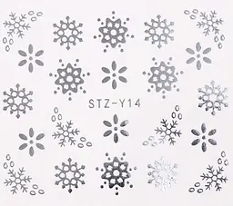 Наклейки на новогодние ногти Снежинки – 6.5 x 5 см