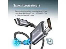 Кабель ColorWay USB-C to HDMI M 2 м 4K60Hz Black (CW-CBCHD077-BK) - мініатюра 8