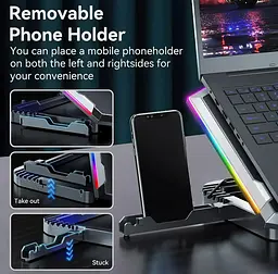 Охолоджувальна підставка для ноутбука до 17.3 дюймів Ice Coorel K-10 8xfans 2xUSB LCD RGB - мініатюра 6
