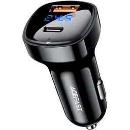 Автозарядка Acefast 2xUSB 66W (USB-C + USB-A) B4 with digital display (6974316280392) - мініатюра 6