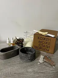 Подарунковий набір для створеня 2х свічок сірий - мініатюра 3