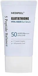 Зволожувальна сонцезахисна сироватка для обличчя 50 мл Medi Peel Glutathione Hyal Aqua Sun Serum SPF50+