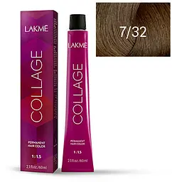Перманентна фарба для волосся Lakme Collage Creme Hair Color відтінок 7/32 (фіолетовий золотий середній блондин) 60 мл - мініатюра 2