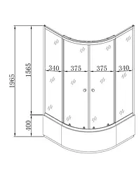Душова кабіна з високим піддоном Mixxus Plain SCT01-90x90x195-GR Satin сіре тоноване скло 4 мм MI6895, Універсальна, тонований, хром матовий - мініатюра 8