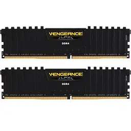 Модуль пам'яті для комп'ютера DDR4 16GB (2x8GB) 2400 MHz Vengeance LPX Black Corsair (CMK16GX4M2A2400C14)