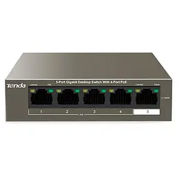 Комутатор Tenda TEG1105P-4-63W 4xGE PoE, 1xGE Uplink (TEG1105P-4-63W) - мініатюра 2