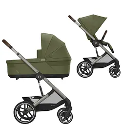 Коляска Cybex Balios S Lux TPE Moss Green з бампером  + Люлька Cybex Balios S Lux Moss Green 