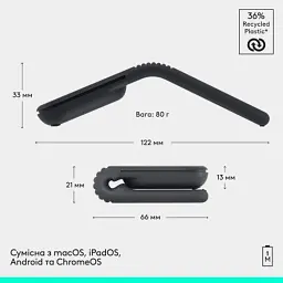 Мишка Logitech Mobi Fold Bluetooth Graphite (910-007604) - мініатюра 10