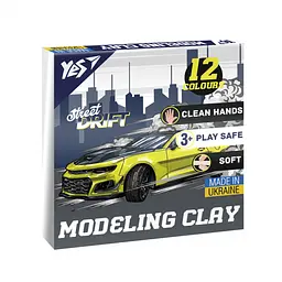 Пластилін Yes Drift King, 12 кольорів, 240 г