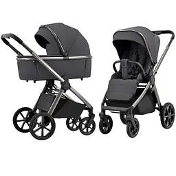 Коляска універсальна 2 в 1 Omega Excellent Grey з LED підсвічуванням для дітей до 22 кг CARRELLO Сірий