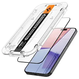 Захисне скло Spigen Glass tR EZ Fit HD FC Black для iPhone 15 Pro (AGL06899) - мініатюра 4