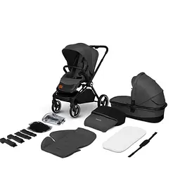 Універсальна коляска 2 в 1 Lionelo Mika Grey Graphite, темно-сіра (LO-MIKA 2IN1 GREY GRAPHITE) - мініатюра 2