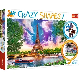 Пазли "Небо над Парижем", 600 елементів 11115 Trefl Crazy Shapes (5900511111156)